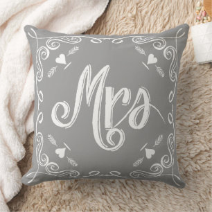 Cojín Decorativo Chalkboard Mrs Brides Pillow Any Color