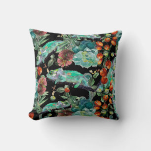 Cojín Decorativo Chameleon y Suculento Pillow