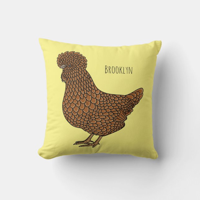 Cojín Decorativo Chamois polish chicken cartoon illustration (Anverso)