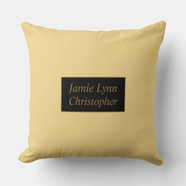 Cojín decorativo Champagne Con Nombres De Oro (Anverso)