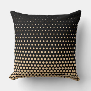 Cojín Decorativo Champán Polka Dot Negro moderno