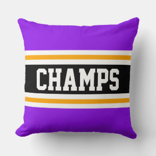 Cojín Decorativo CHAMPS Deportivo Divertido Morado Negro Naranja Ra