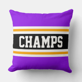 Cojín Decorativo CHAMPS Sporty Fun Purple Black Yellow Strips