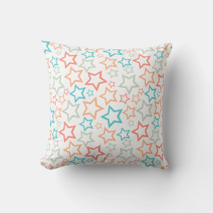 Cojín Decorativo Chanclas Cute Retro Pastel Estrellas Verano Playa