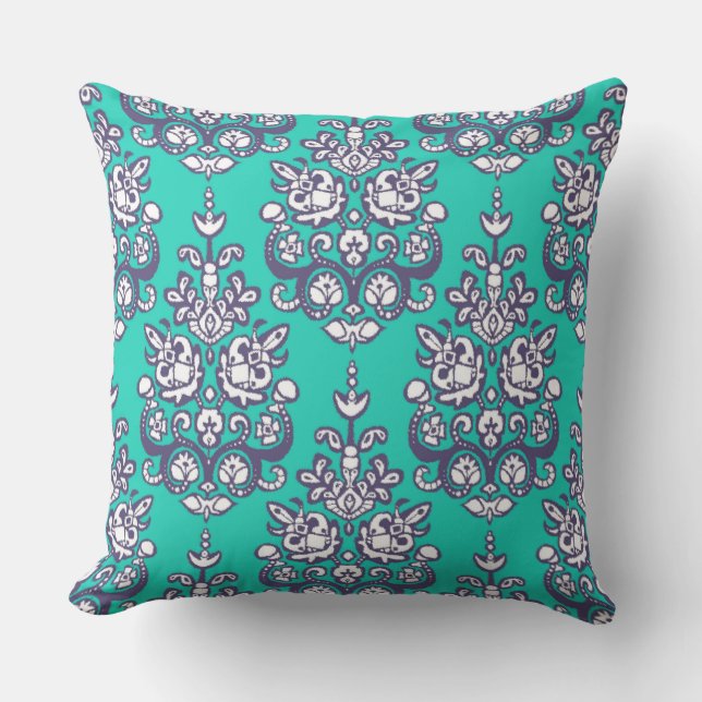 Cojín Decorativo Chandraki damask ikat (Anverso)