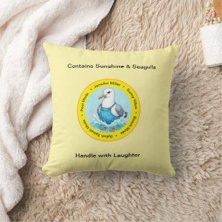 Cojín Decorativo Chapoteo Splash linda gaviota de vacaciones de ver