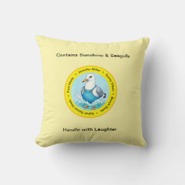 Cojín Decorativo Chapoteo Splash linda gaviota de vacaciones de ver