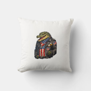 Cojín Decorativo Chaqueta de cuero para motociclista de caimán patr
