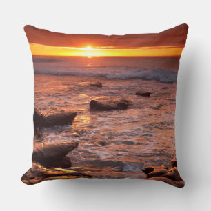 Cojín Decorativo Charcas de marea al atardecer, California