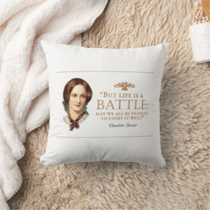 Cojín Decorativo Charlotte Bronte - La Vida Es Una Batalla