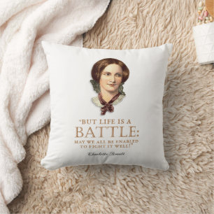 Cojín Decorativo Charlotte Bronte - La Vida Es Una Batalla