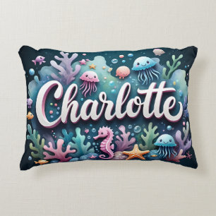 Cojín Decorativo Charlotte Name Ocean Theme Decorant Sea Life