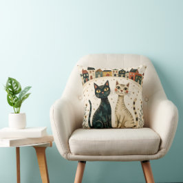 Cojín Decorativo Charming Cats Throw Pillow