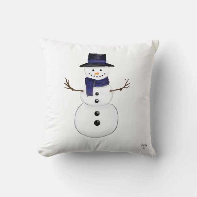 Cojín Decorativo Charming Snowman Throw Pillow (Anverso)