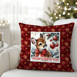 Cojín Decorativo Charming snowy scene baby deer kids room decor