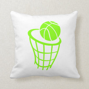 Cojín Decorativo Chartreuse, baloncesto Neon Green