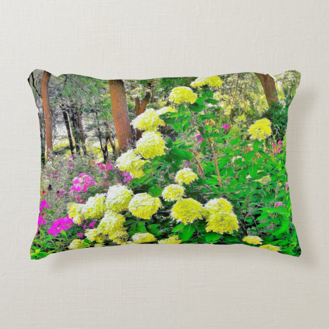 Cojín Decorativo Chartreuse Green Limelight Hydrangea Garden (Anverso)