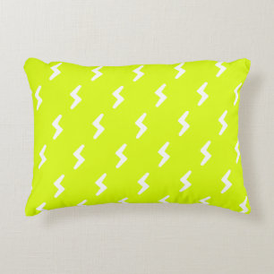 Cojín Decorativo Chartreuse, patrón de perno de brillo blanco verde