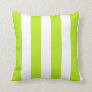 Cojín Decorativo Chartreuse y rayas blancas