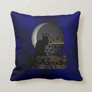 Cojín Decorativo Chat Noir Chanukah con Menorah