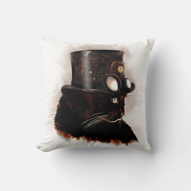 Cojín Decorativo Chat steampunk (Anverso)