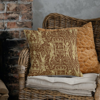 Cojín Decorativo Chateau medieval Heraldry Moda Brown y Beige