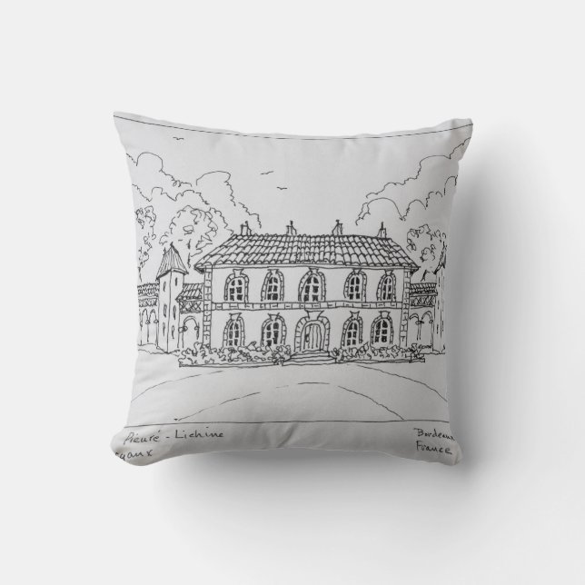Cojín Decorativo Chateau Prieure-Lichine, Margaux, Burdeos (Anverso)