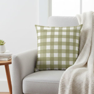 Cojín Decorativo Checked cushion Green farmhouse-style cushion Grid