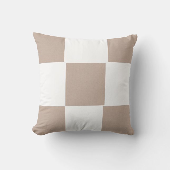 Cojín Decorativo Checker Beige Tan (Anverso)