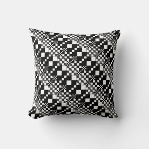 Cojín Decorativo Checks, Checks - Blanco y negro
