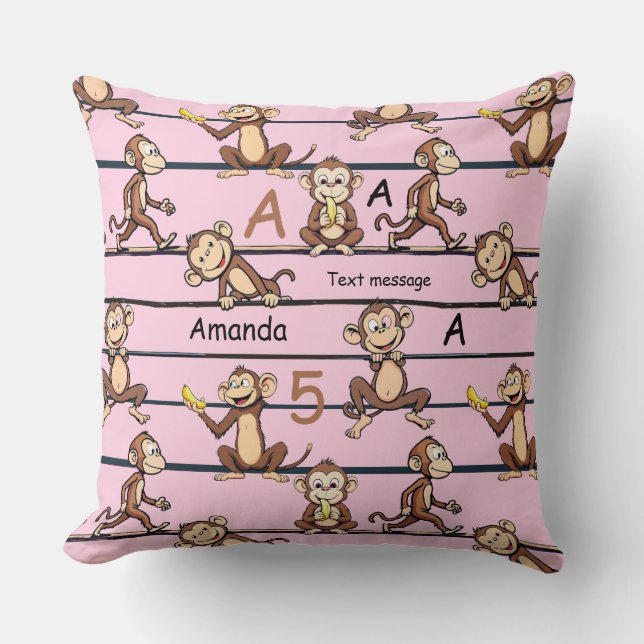 Cojín Decorativo Cheeky Monkey Pattern (Anverso)