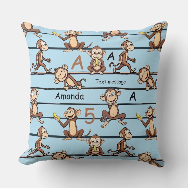 Cojín Decorativo Cheeky Monkey Pattern (Anverso)