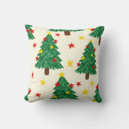 Cojín Decorativo Cheerful Textured Christmas Star Repeating Design
