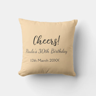 Cojín Decorativo Cheers 30th birthday add name date simple minimal 