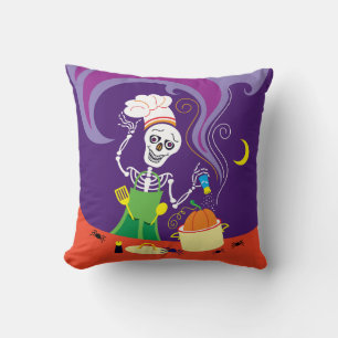 Cojín Decorativo Chef espeluznante cocinando una calabaza