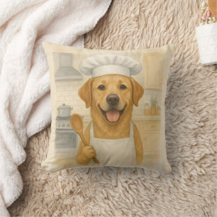 Cojín Decorativo Chef Labrador Retriever Cocina Divertida Casera
