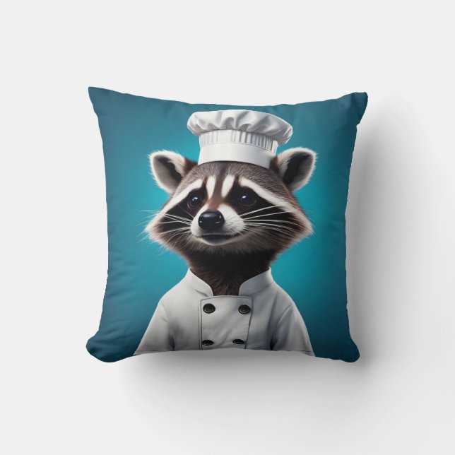 Cojín Decorativo Chef Raccoon (Anverso)