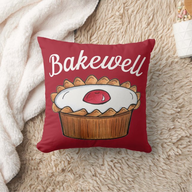 Cojín Decorativo Cherry Bakewell Tart British Food UK Pastry Baking (Manta)