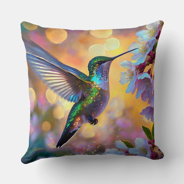 Cojín Decorativo Cherry Blossom Fantasy Hummingbird (Reverso )