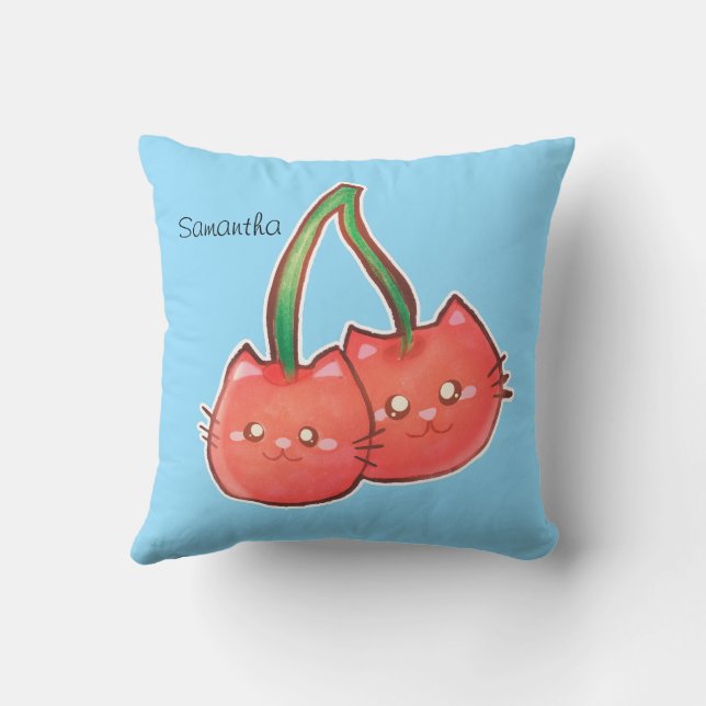 Cojín Decorativo Cherry Fruit Cats (Reverso)