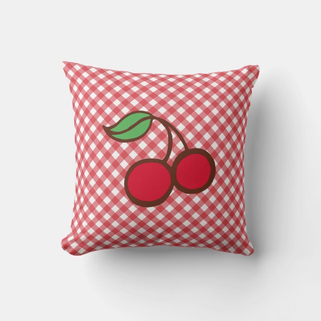 Cojín Decorativo Cherry Gingham Pillow (Anverso)