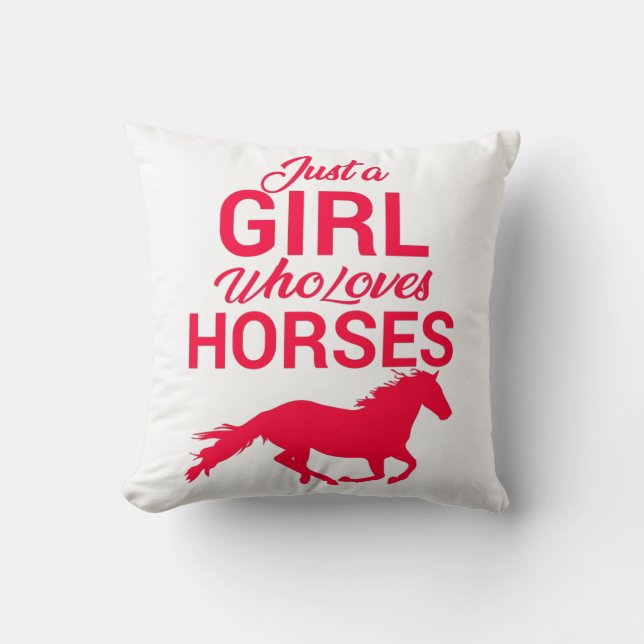 Cojín Decorativo Cherry Red Sólo Un Chica Que Ama Los Caballos (Anverso)