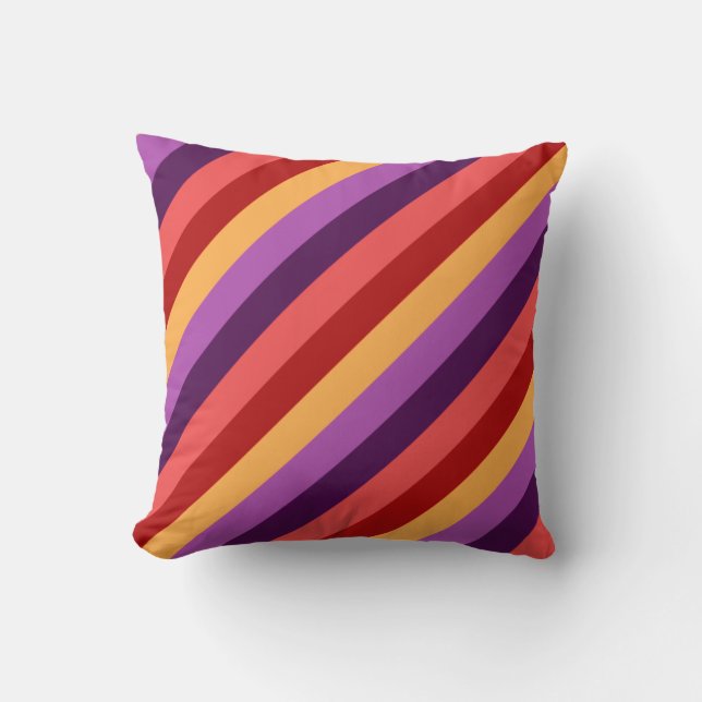 Cojín decorativo Cherry Red Violet Stripes (Anverso)