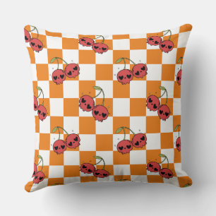 Cojín Decorativo Cherry Skull Checkerboard - Cute Kawaii Vibes