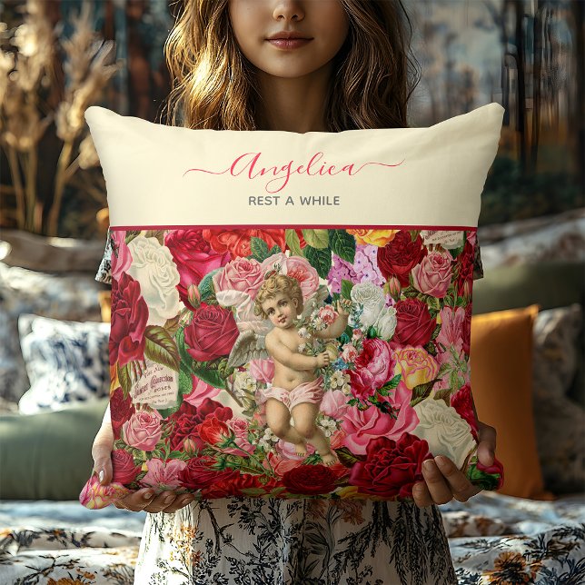 Cojín Decorativo Cherub Rosa Shabby Chic (Subido por el creador)