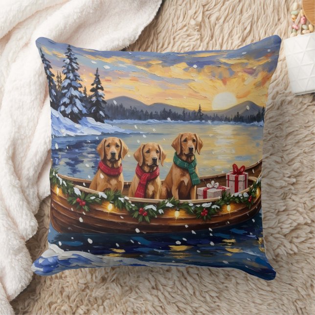 Cojín Decorativo Chesapeake Bay Retriever Christmas Boat Holiday (Manta)