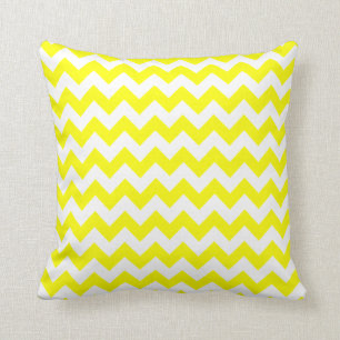 Cojín Decorativo Chevron amarillo eléctrico