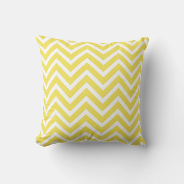 Cojín Decorativo Chevron amarillo sunshine (Anverso)