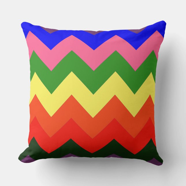 Cojín Decorativo chevron arcoiris (Anverso)