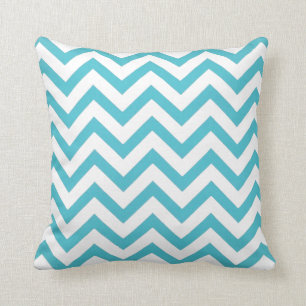 Cojín Decorativo Chevron azul y blanco